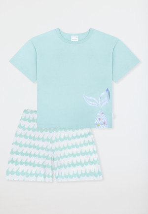 Pigiama corto onde pesce turchese - Kids Nightwear