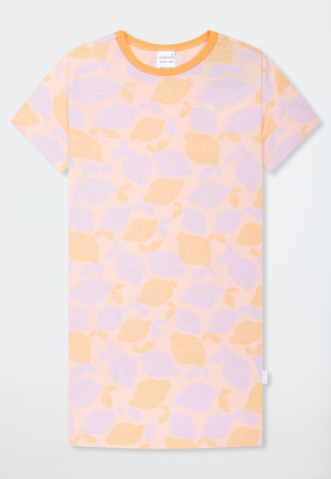 Sleep shirt short sleeve lemons peach-orange - Kids Nightwear