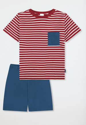 Pigiama corto a righe rosse - Kids Nightwear
