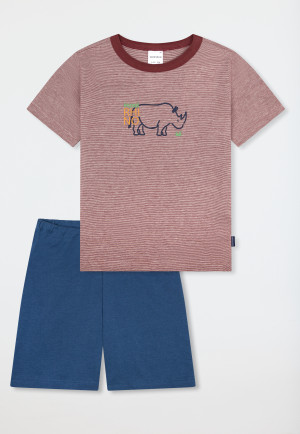 Pigiama corto A righe rosso - Kids Nightwear