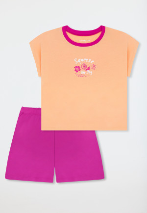 Pyjama court agrumes orange pêche - Teens Nightwear