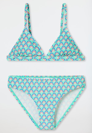Triangle bikini set rainbows SPF 40+ blue-green - aqua
