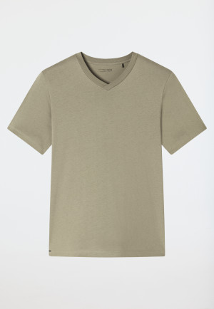 Maglietta a maniche corte con scollatura a V, giada - Mix+ Relax