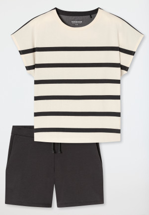 Pigiama corto con strisce di perle - Casual Nightwear