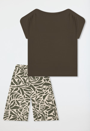 Schlafanzug 3/4-lang oliv - Selected Premium