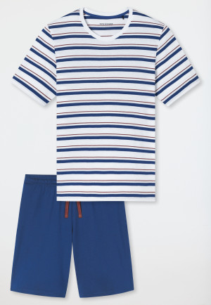 Pigiama corto a righe bianco - Casual Nightwear