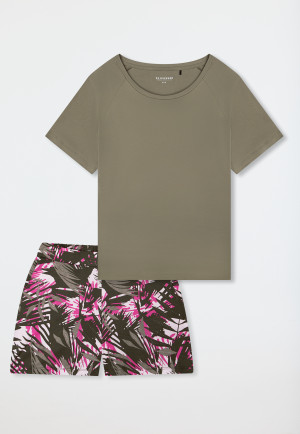 Short pyjamas palm trees jade - Modern Nightwear