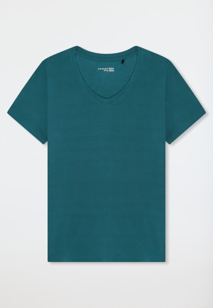 Maglietta a maniche corte a scollatura a V verde - Mix+ Relax