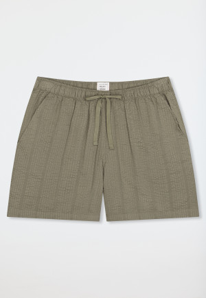 Pantaloni corti in tessuto seersucker giada - Mix+ Relax