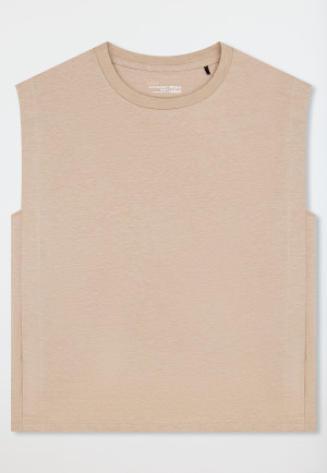 Maglietta a maniche corte in lino terracotta - Mix+ Relax