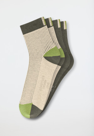 Chaussettes pour homme Lot de 2 mi-hautes vert/crème - Fashion