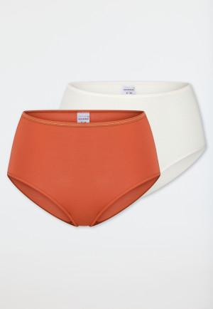 Lot de 2 culottes midi terracotta/crème - Modal Essentials