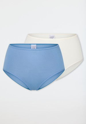 Lot de 2 culottes midi bleu clair/crème - Modal Essentials