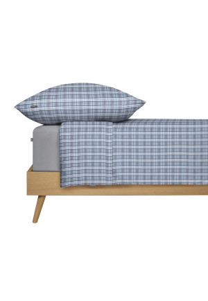 Bed linen set two-piece Renforcé light blue chequered - SCHIESSER Home