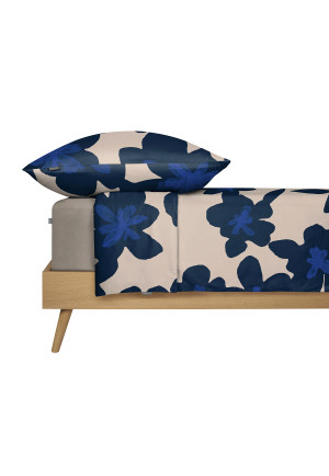 Bed linen 2-piece Renforcé flowers blue - SCHIESSER Home