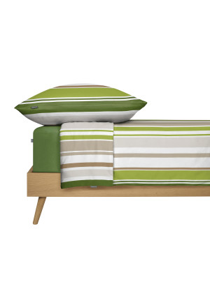 Bed linen 2-piece Renforcé green striped - SCHIESSER Home