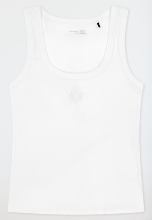 Trägertop Doppelripp weiß - Mix+Relax