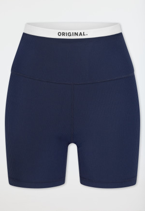 High Waist Biker Shorts Doppelripp admiral - SCHIESSER Active
