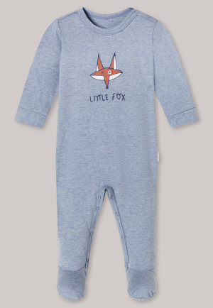 Baby pajamas long with feet organic cotton Natural Dye fox blue - Natural Love