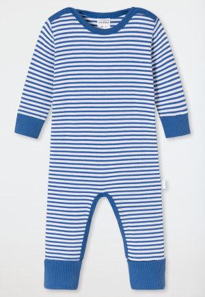 Completo lungo per bebè unisex con abbottonatura e motivo a righe, bambù, Vario, acqua - Bamboo