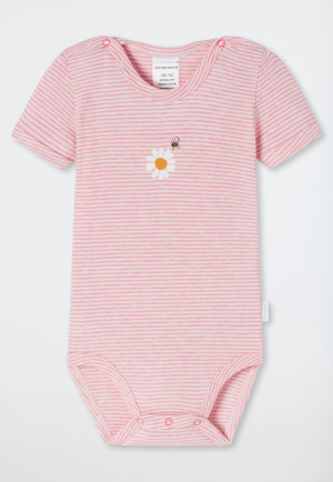 Jungen o Schiesser Baby Mädchen Kurzarm Body  Serie Unisex Weiß gestreift 
