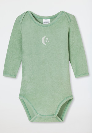 Babybody langarm unisex Frottee Modal Mond hellgrün - Natural Love