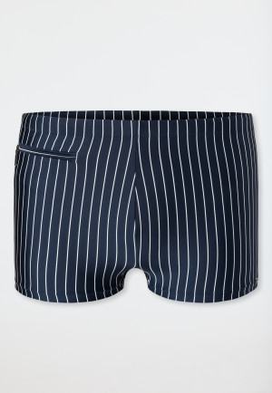 Badehose mit Reißverschlusstasche Wirkware recycelt Streifen admiral - Nautical Casual