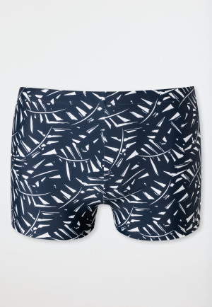 Swimwear retro knitwear zip pocket dark blue patterned - Wave Nature