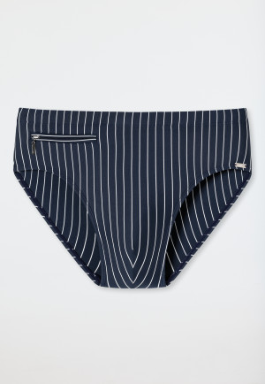 Badehose mit Reißverschlusstasche Wirkware recycelt Streifen admiral - Nautical Casual