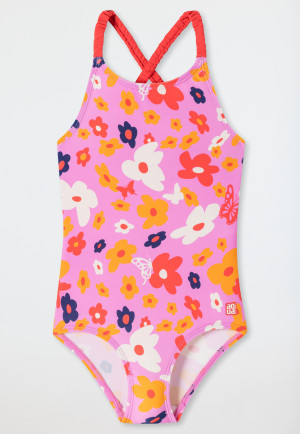 Swimsuit knitware flowers butterflies pink - Aqua Kids Girls