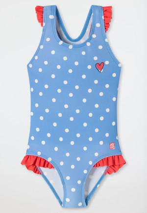 Swimsuit knitware dots ruffles light blue - Aqua Kids Girls