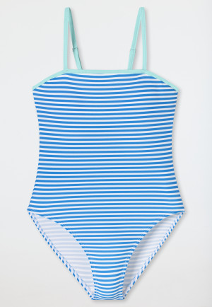 Maillot de bain tricot recyclé SFP 40+ rayures aquarium - Aqua