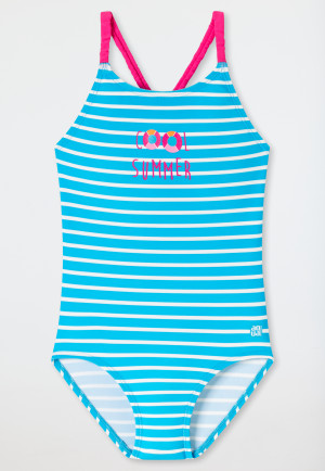 Swimsuit knitwear recycled SPF40+ stripes light blue - Cat Zoe