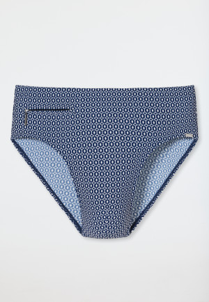 Badehose Slip Wirkware gemustert navy - Classic Swim