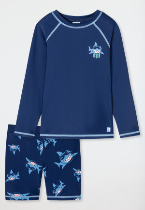 Bath set boys 2-piece sharks light blue - Aqua Kids Boys