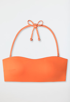 Bandeau Bikini-Top gefüttert Softcups variable Träger orange  - Mix & Match Reflections