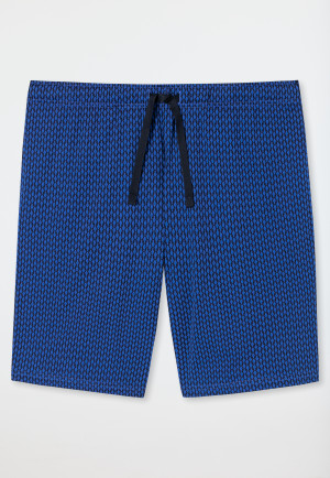 Bermudashorts Feininterlock Organic Cotton gemustert aqua - Mix+Relax