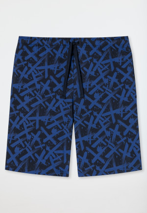Bermuda shorts organic cotton midnight blue patterned - Mix & Relax