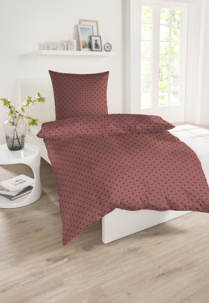 Bettwäsche 2-teilig Satin hellrot gemustert - SCHIESSER Home
