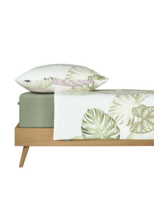 Parure de lit deux pièces Renforcé vert imprimé - SCHIESSER Home