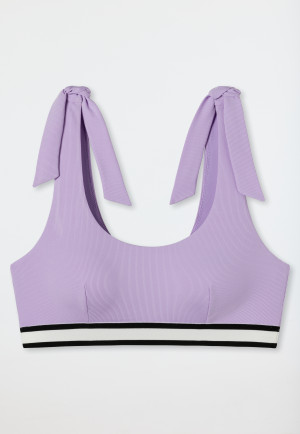 Bikini top a bustier con coppe estraibili e spalline regolabili di colore viola - California Dream
