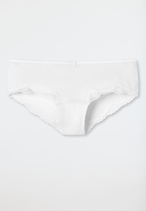 Bikini hipster avec dentelle blanc - Pure Cotton