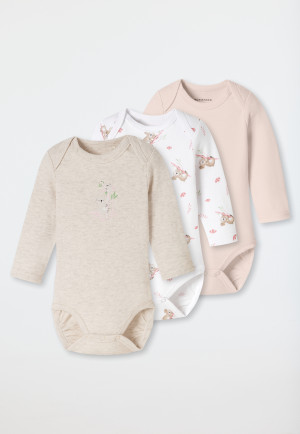 Bodys manches longues Lot de 3 Interlock multicolores - Bébé