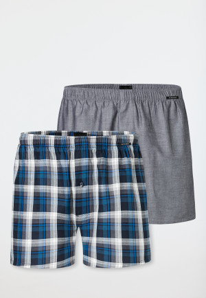 Boxershorts 2er-Pack Webware Karo mehrfarbig - Boxershorts Multipack
