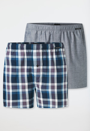 Boxershorts 2er-Pack Webware mehrfarbig gemustert - Boxershorts Multipacks