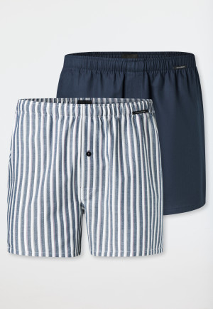 Boxershorts 2er-Pack Webware uni/ gestreift - Boxershorts Multipacks