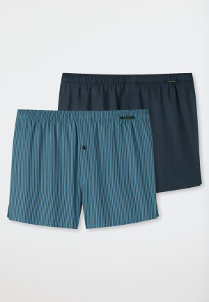 Confezione da 2 boxer in tessuto tramato in tinta unita a righe, multicolore - Boxershorts Multipacks