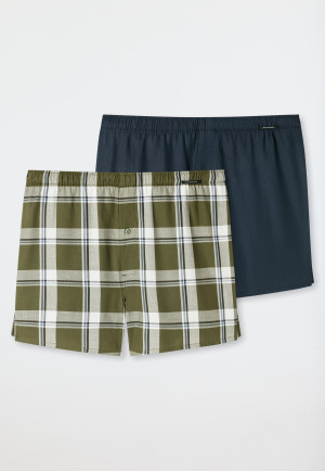 Confezione da 2 boxer in tessuto tramato in tinta unita a quadri, multicolore - Boxershorts Multipacks