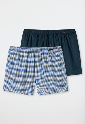 Boxershorts 2er-Pack Webware uni kariert mehrfarbig - Fun Prints
