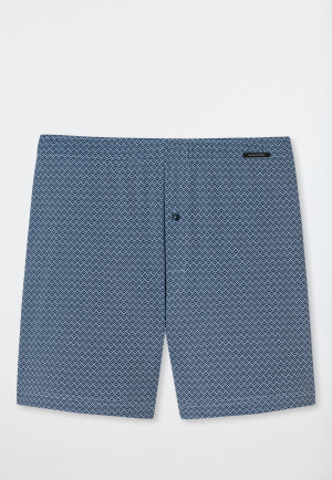 Boxershorts Feininterlock gemustert air/dunkelblau - Fine Interlock